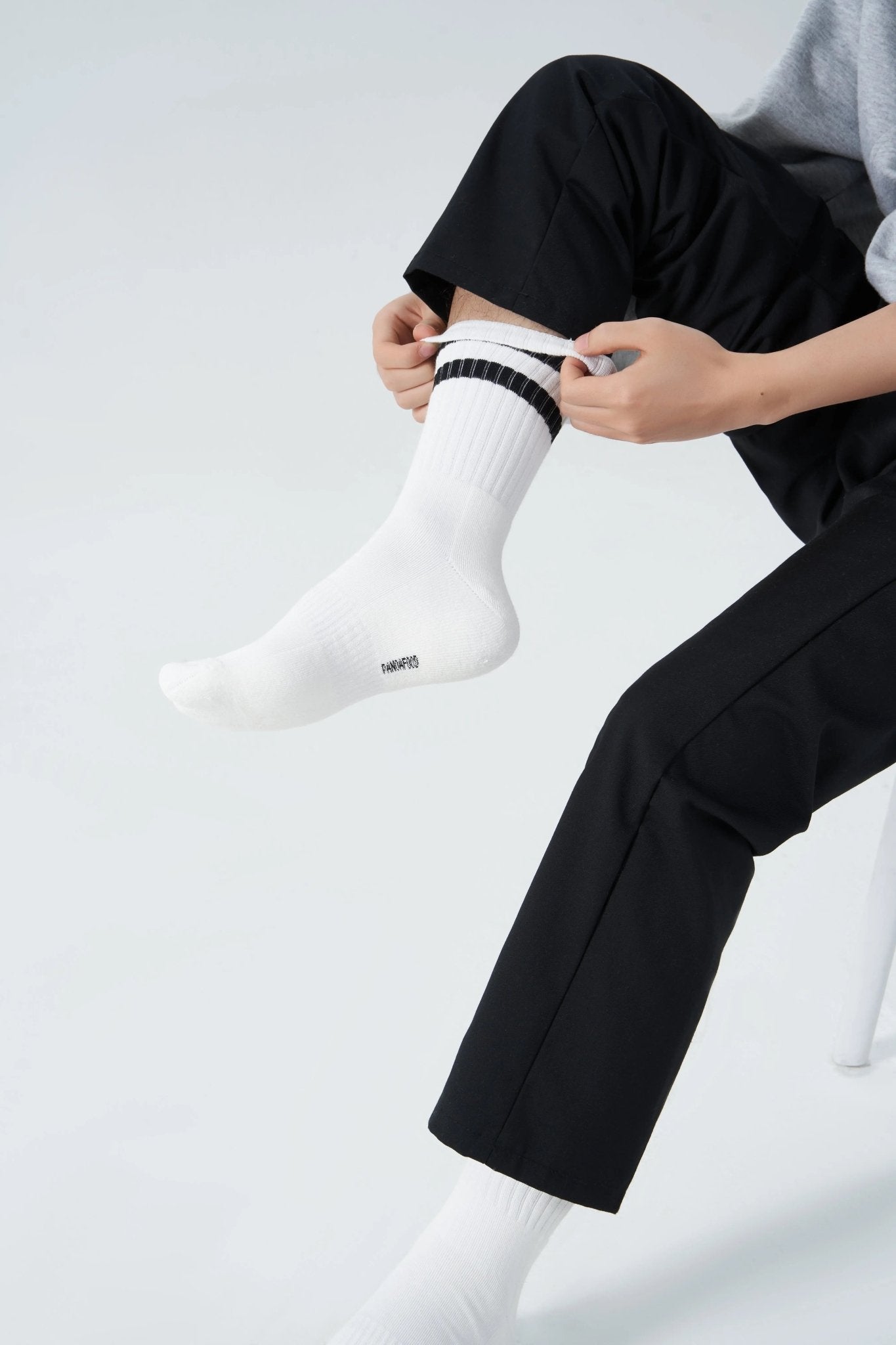 3 Pairs Premium Bamboo Crew Socks - Panda Food Bamboo Socks