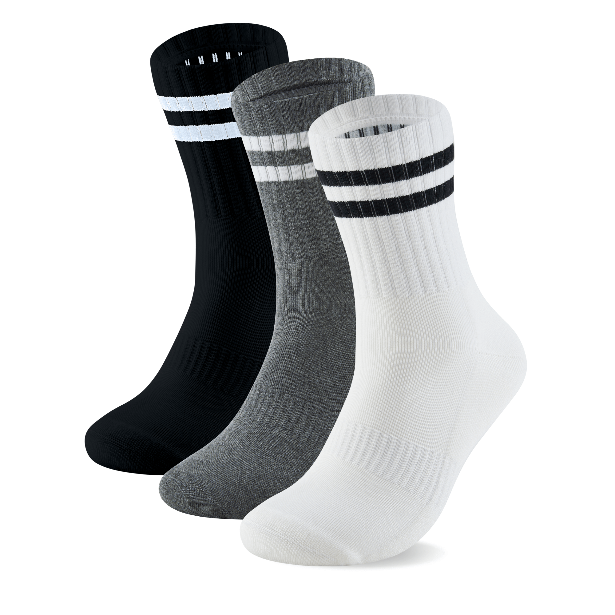 3 Pairs Premium Bamboo Crew Socks - Panda Food Bamboo Socks