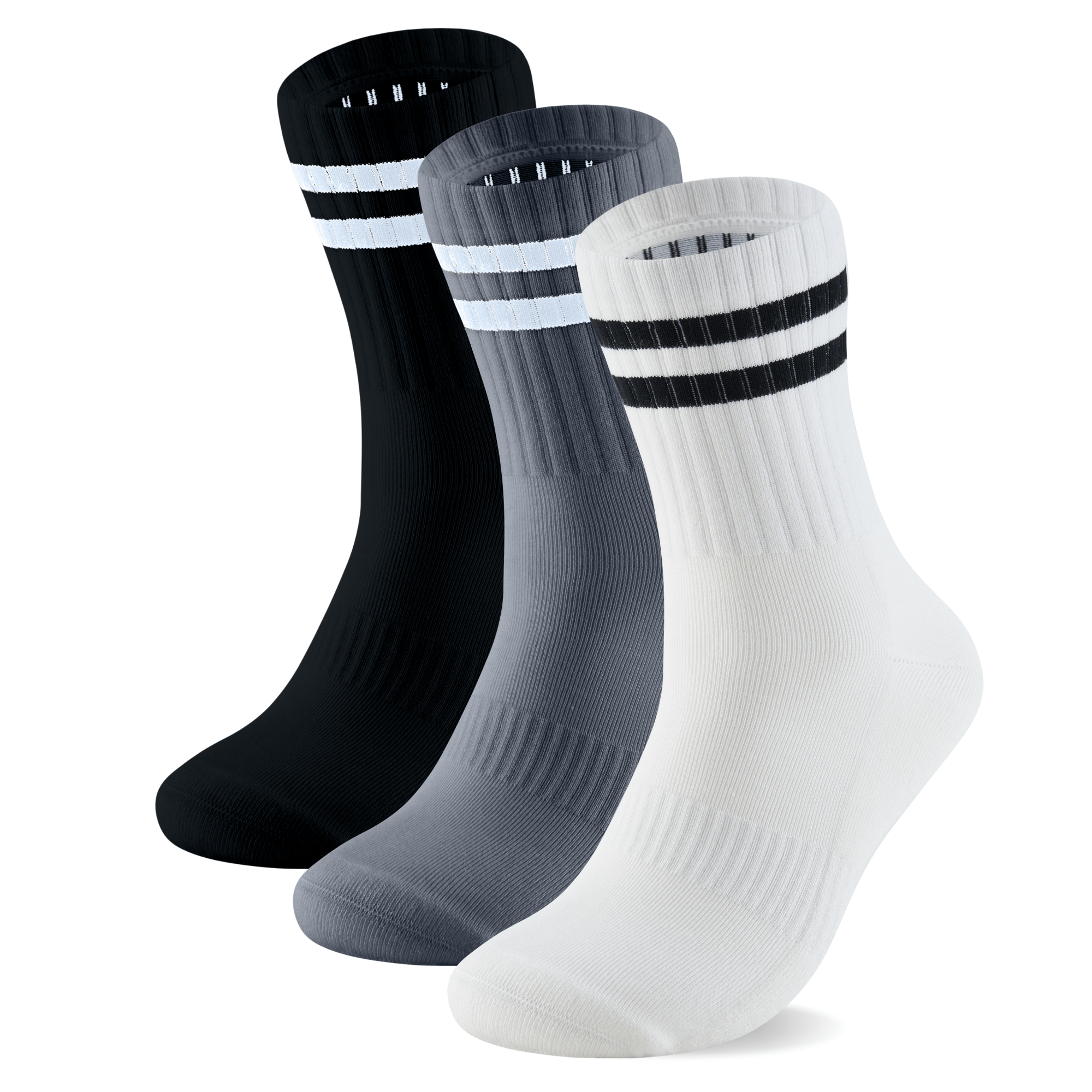 3 Pairs Premium Bamboo Crew Socks - Panda Food Bamboo Socks
