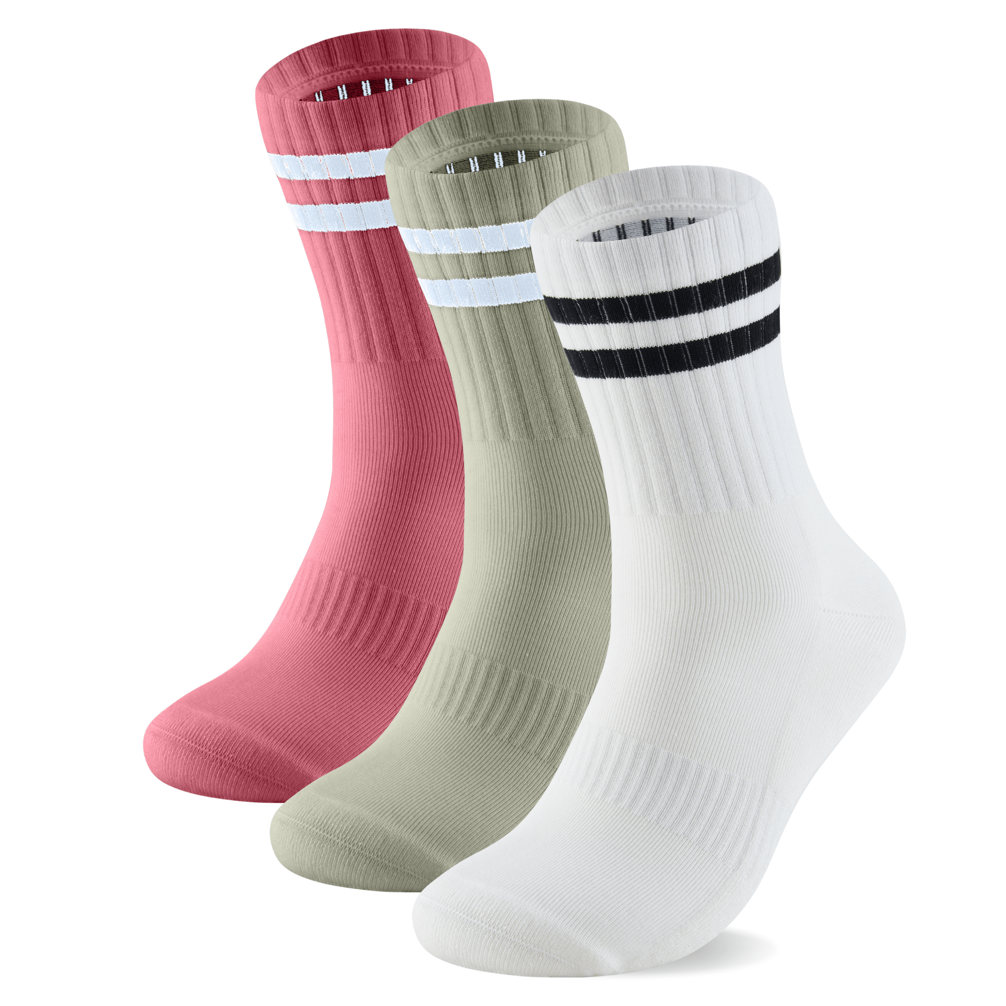 3 Pairs Premium Bamboo Crew Socks - Panda Food Bamboo Socks