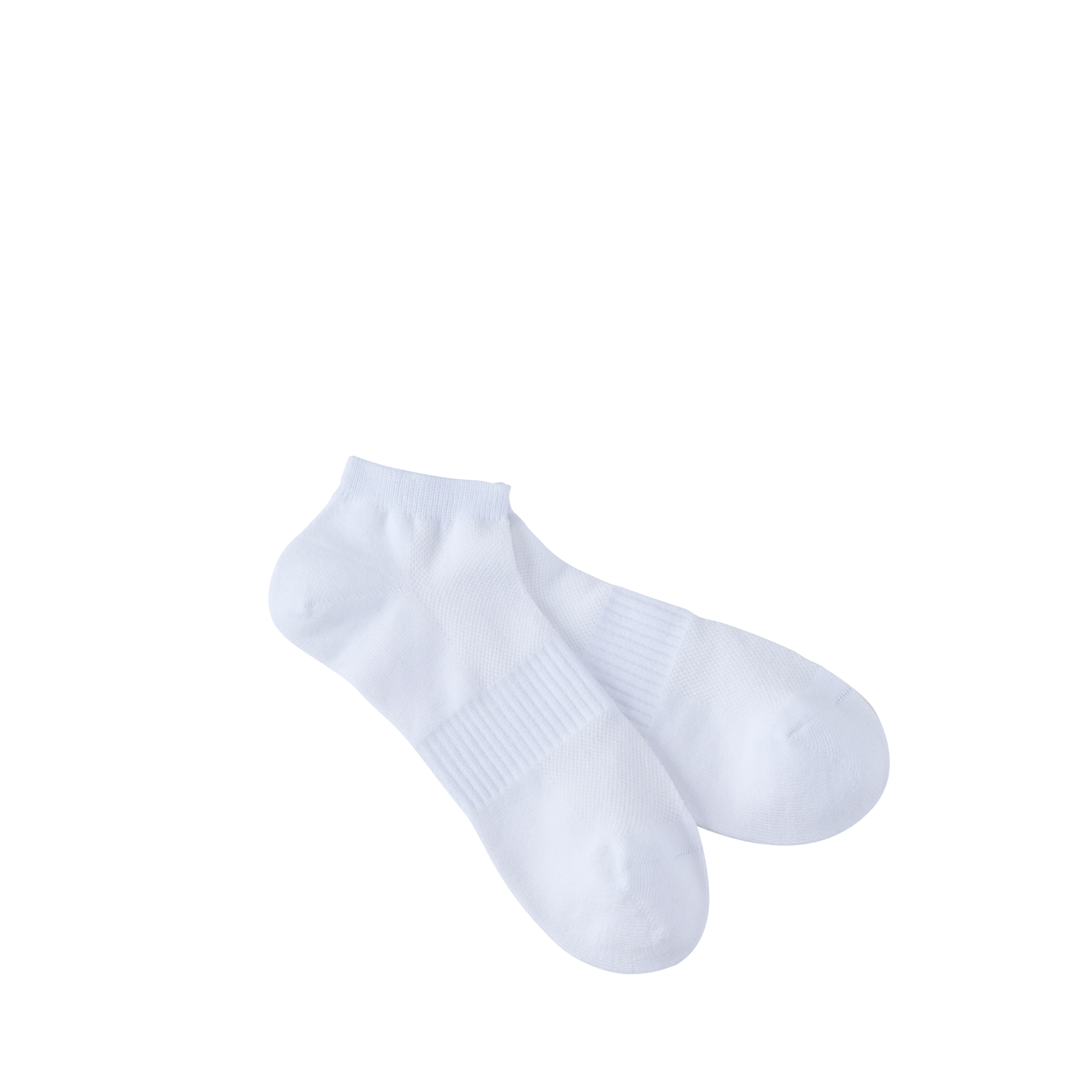 Pair of white socks on a white background