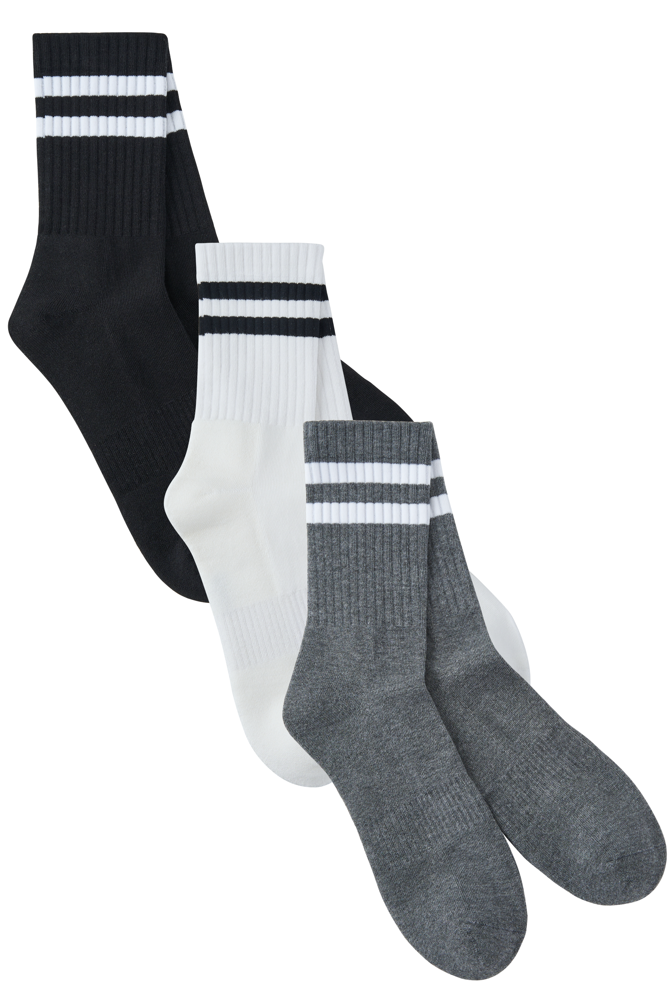 3 Pairs Premium Bamboo Crew Socks Panda Food