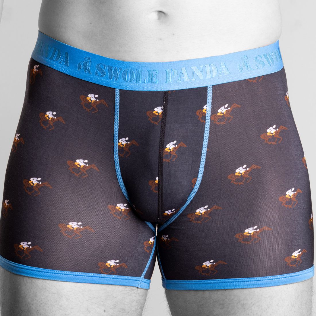 Bamboo Boxers 2 Pack - Navy Blue / Racehorses - Panda Food Bamboo Socks