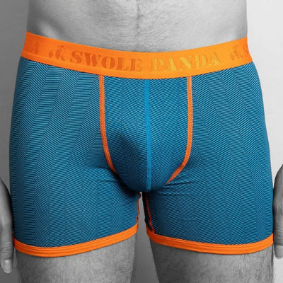 Bamboo Boxers - Blue Herringbone | Panda Food