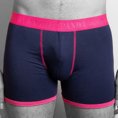 Bamboo Boxers - Navy / Pink Band | Panda Food