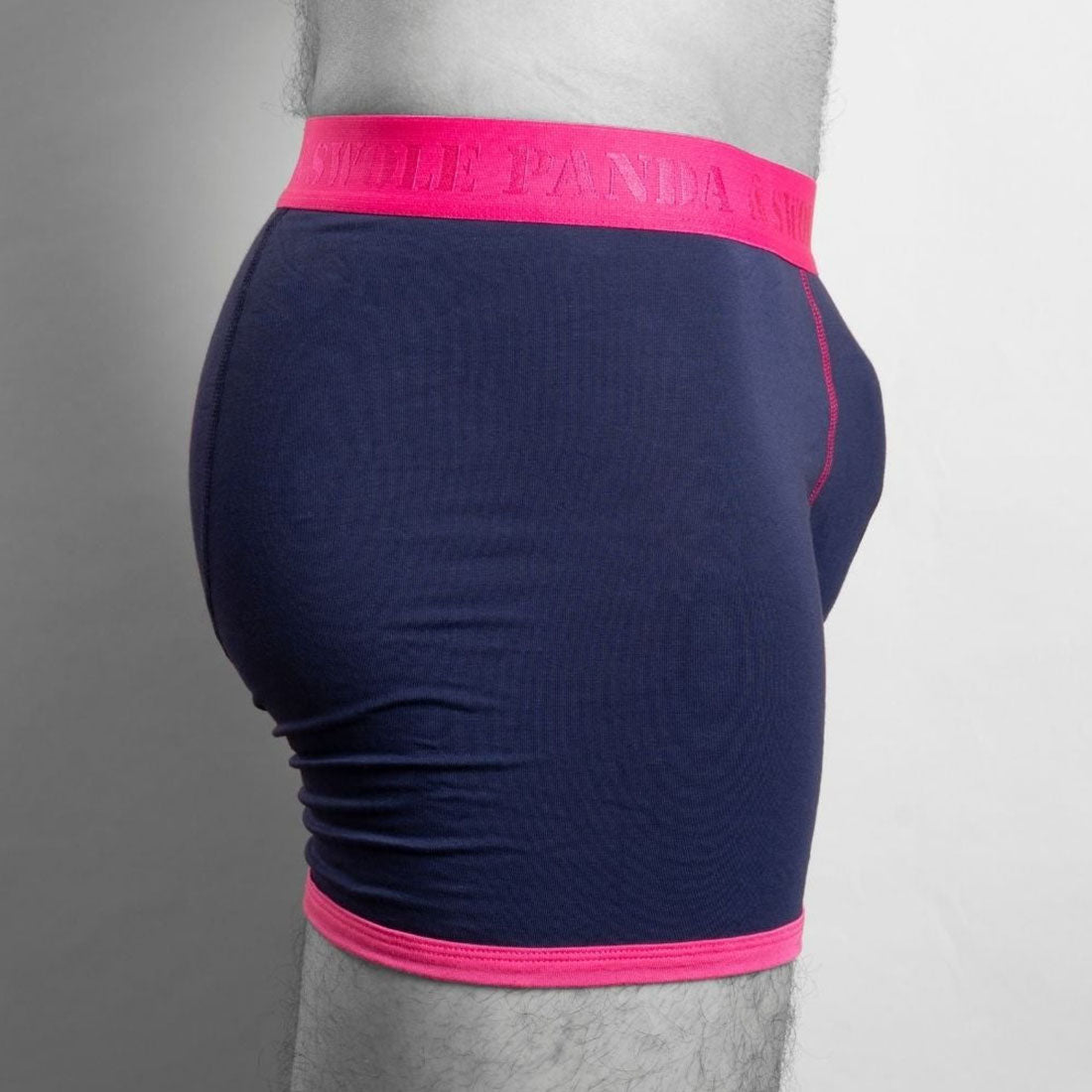 Bamboo Boxers - Navy / Pink Band - Panda Food Bamboo Socks