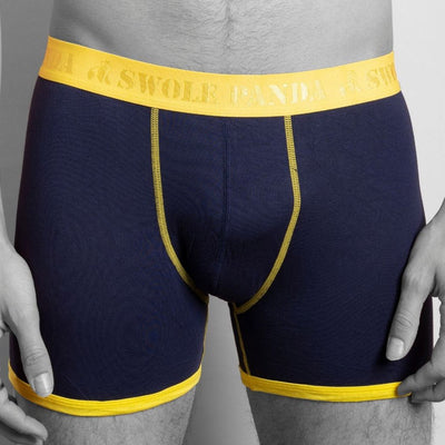 Bamboo Boxers - Navy / Yellow Band | Panda Food