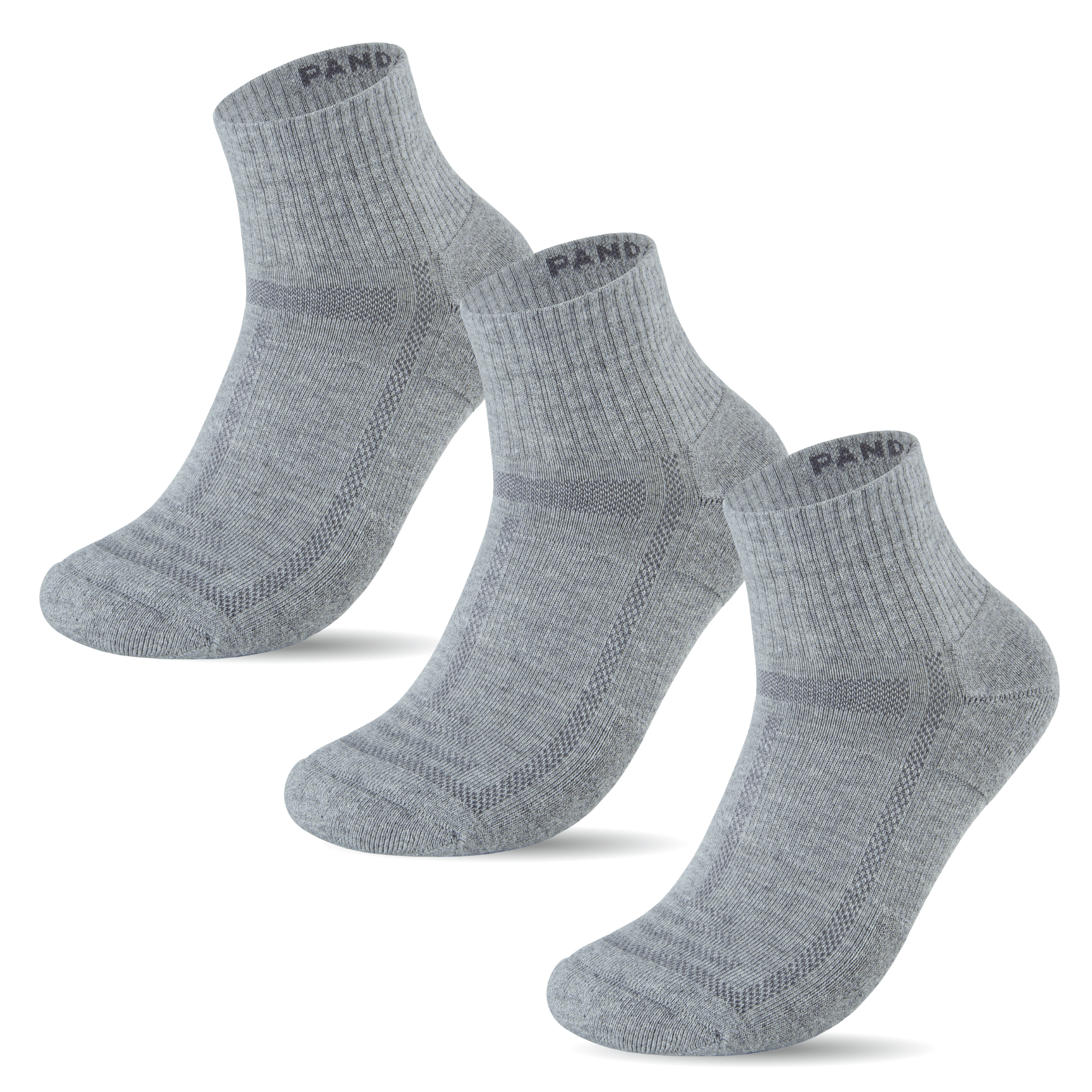 Bamboo Cushioned Quarter Socks - 3 Pairs - Black - Panda Food Bamboo Socks