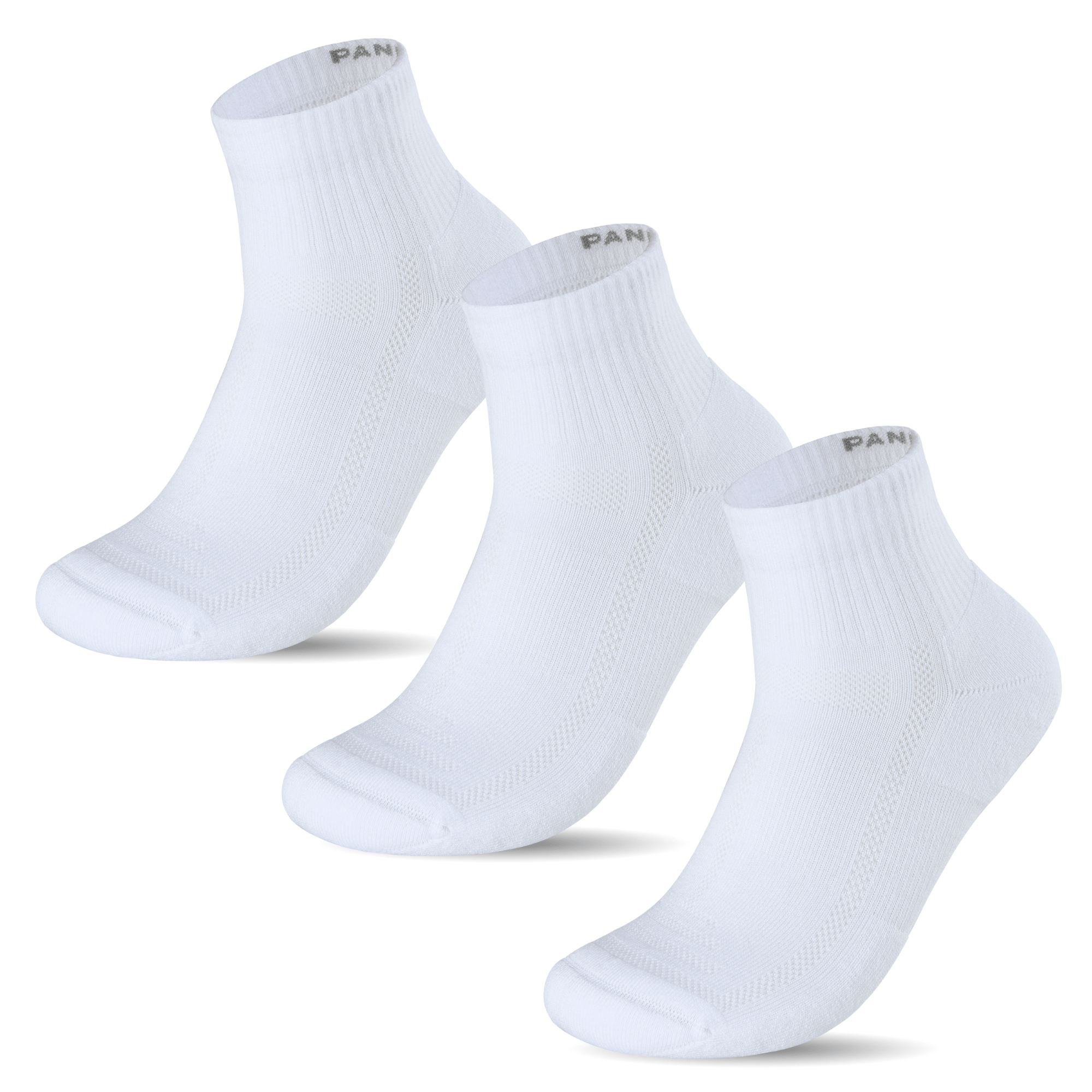 Bamboo Cushioned Quarter Socks - 3 Pairs - Black - Panda Food Bamboo Socks