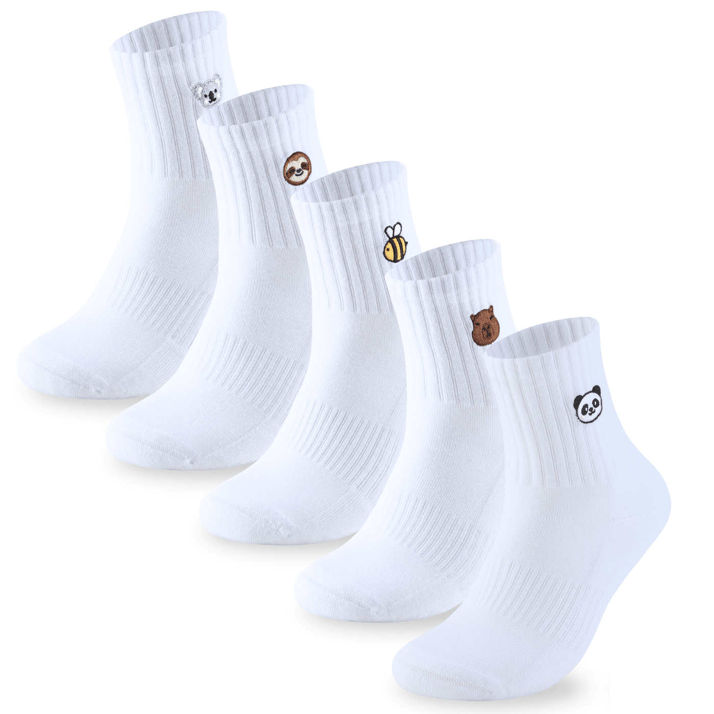 Bamboo Embroidered Animal Socks - Panda Food Bamboo Socks