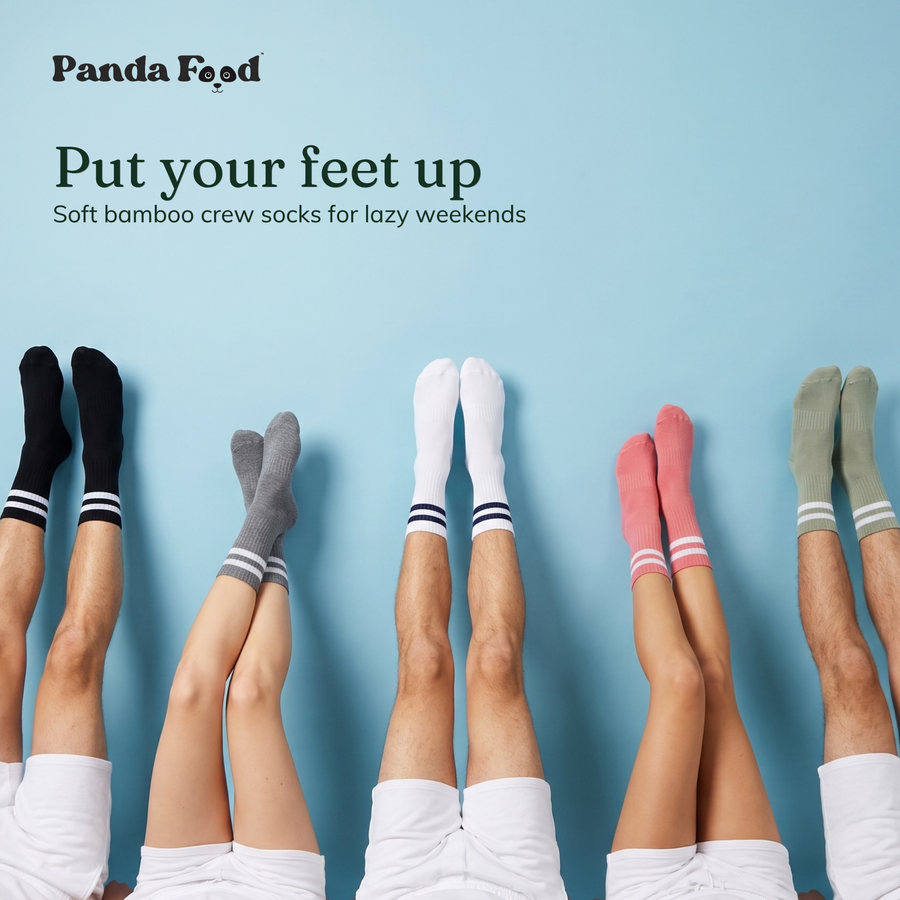 Put your feet up. Soft bamboo crew socks for lazy weekends.