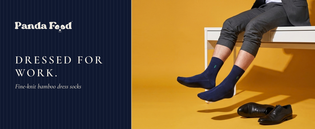 Dressed for work. Fine-knit bamboo dress socks in black, navy and grey.