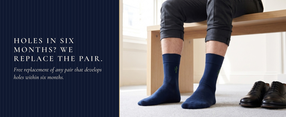 Holes in six months? We replace the pair. Free replacement of any pair that develops holes within six months.