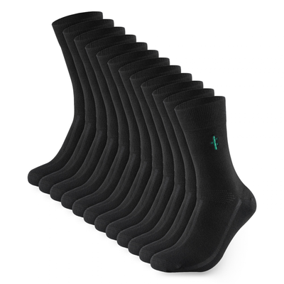 Panda Food bamboo dress socks, 6 pairs, Black