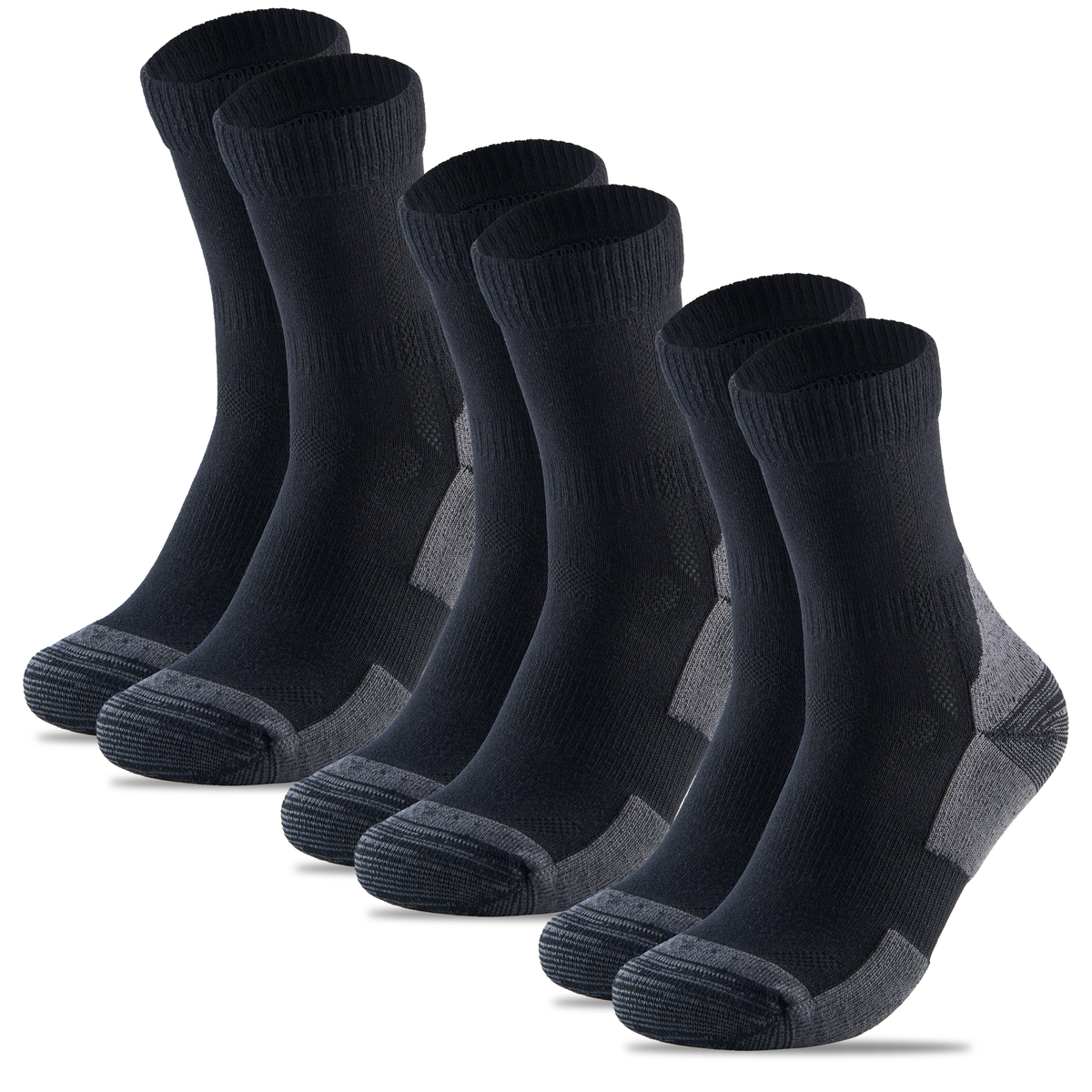 Panda Food bamboo walking socks, 3 pairs, Charcoal