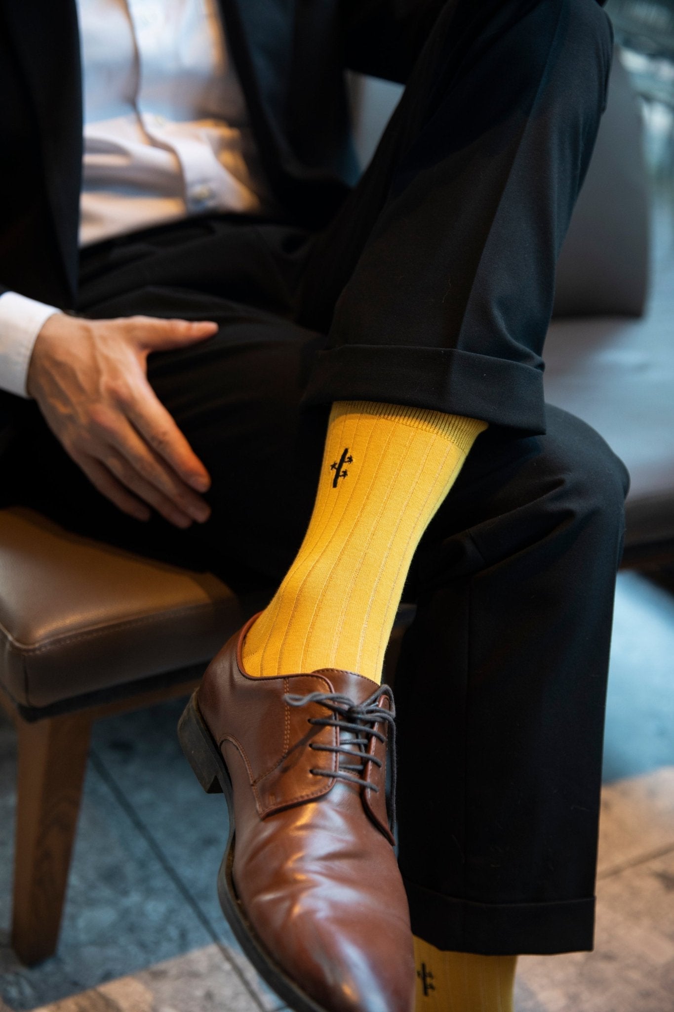 Premium Ribbed Bamboo Dress Socks - Panda Food Bamboo Socks