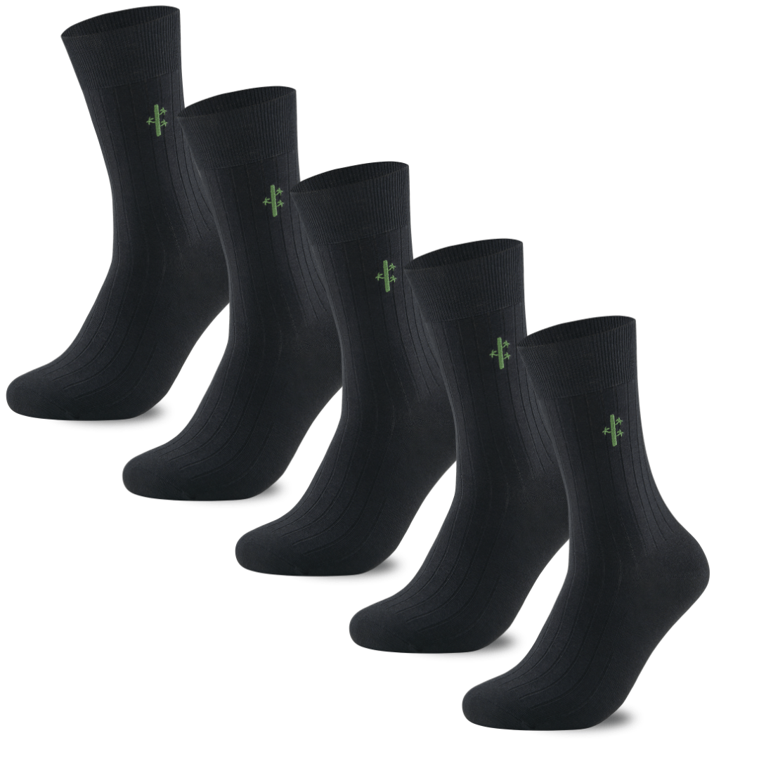 Premium Ribbed Bamboo Dress Socks - UK 7 - 12 - Panda Food Bamboo Socks