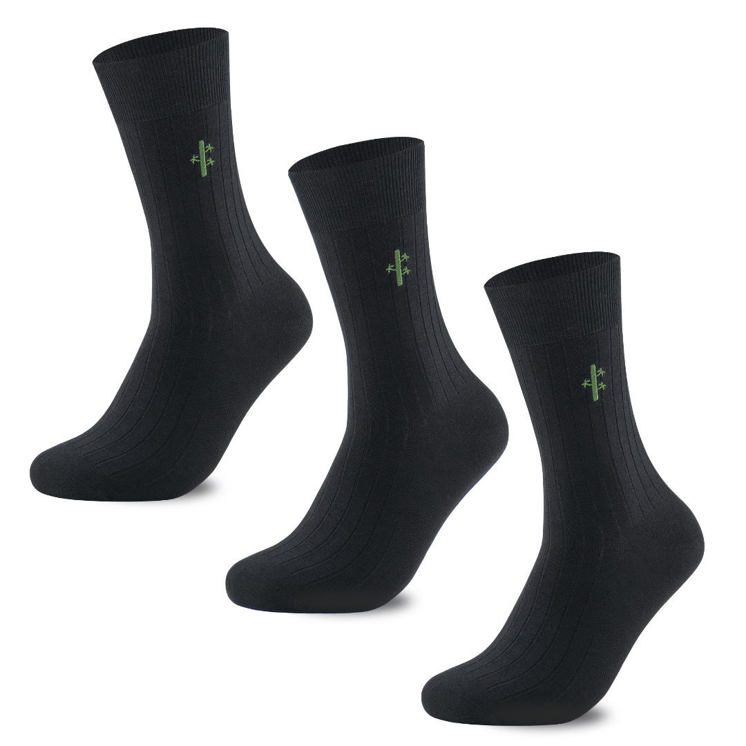 Premium Ribbed Bamboo Dress Socks - UK 7 - 12 - Panda Food Bamboo Socks