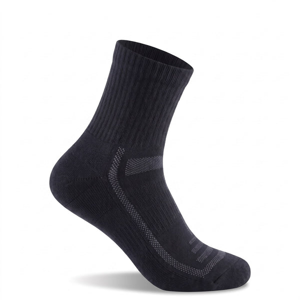 Bamboo Cushioned Quarter Socks, Black