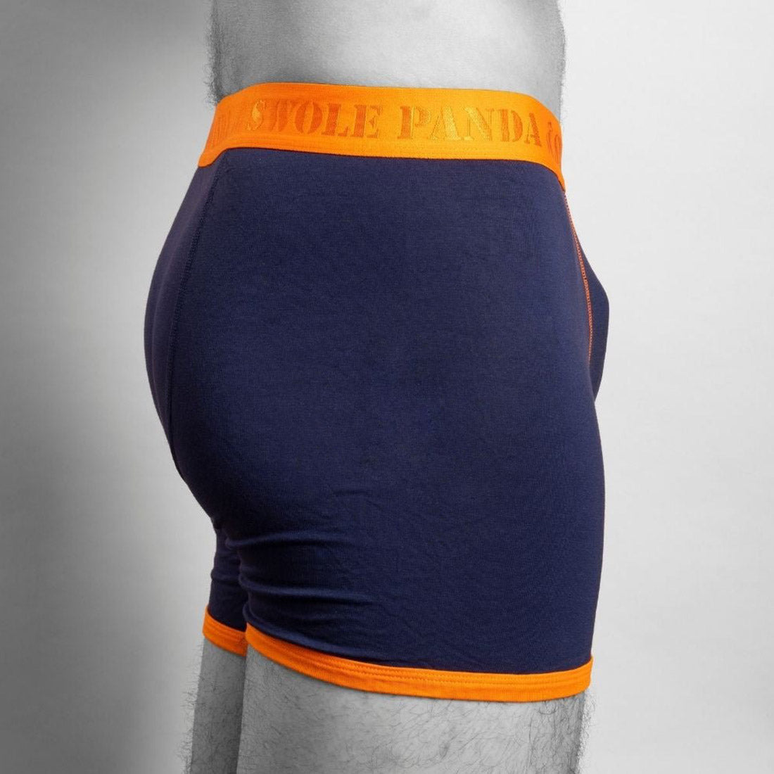 Bamboo Boxers - Navy / Orange Band Swole Panda