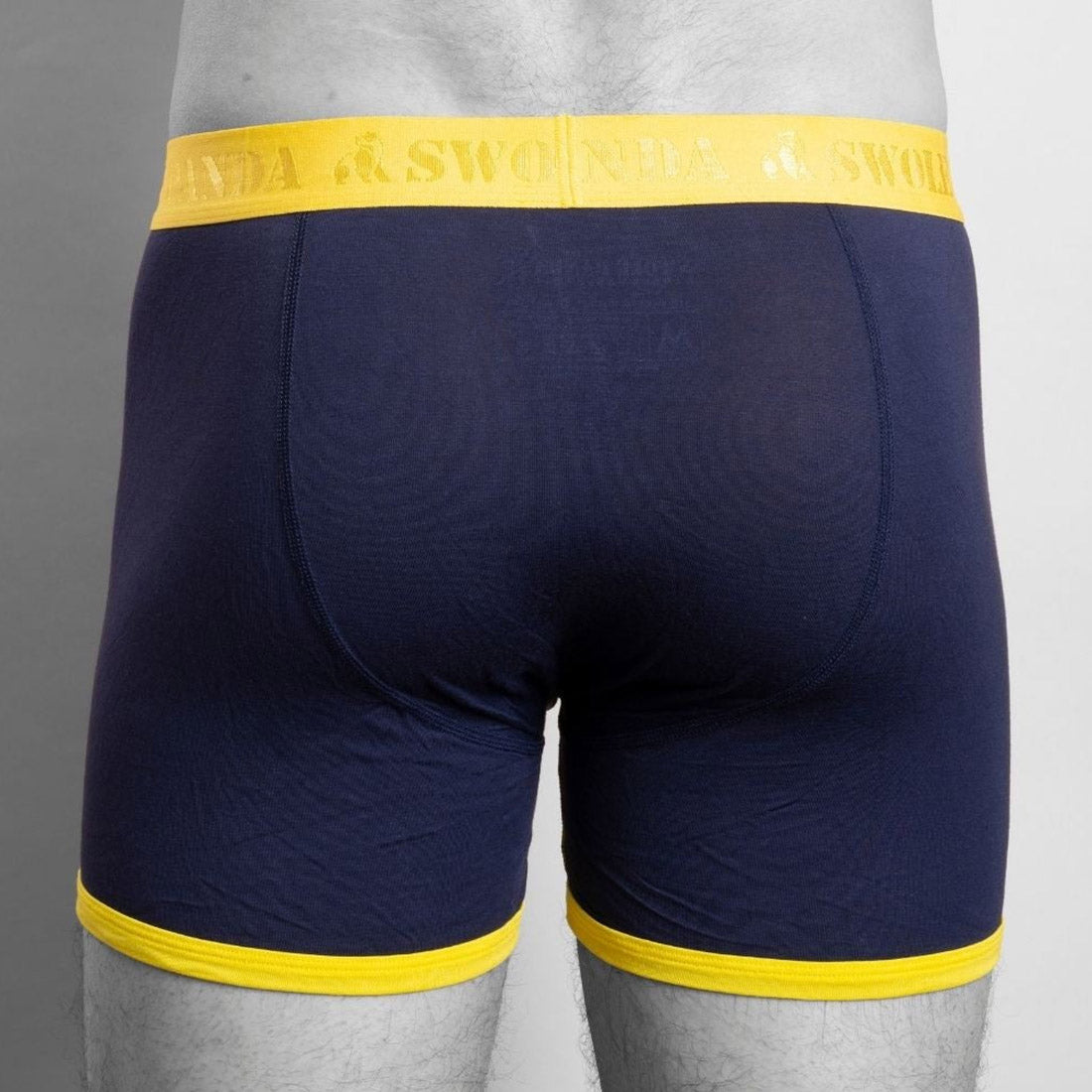 Bamboo Boxers - Navy / Yellow Band Swole Panda