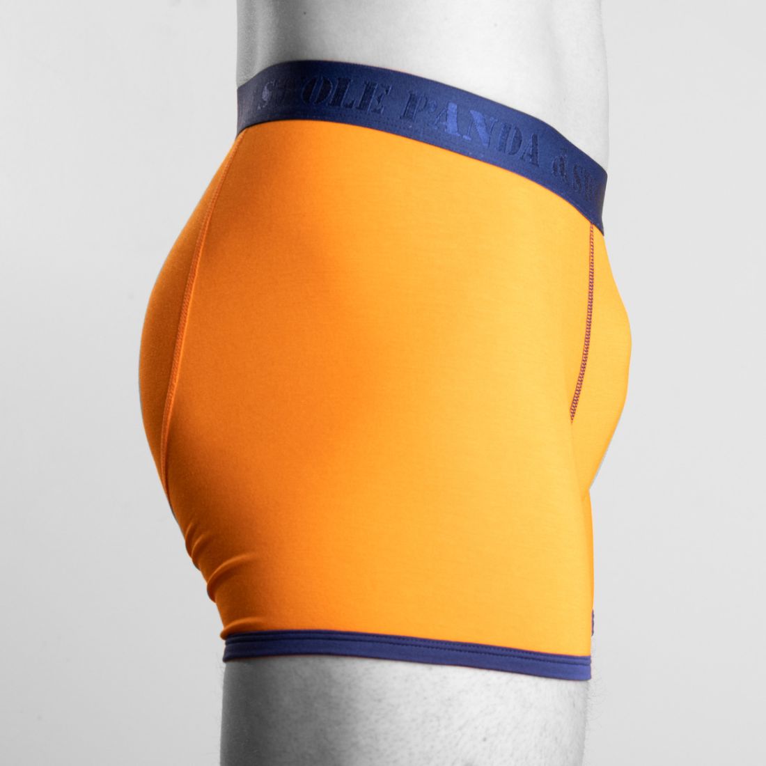 Bamboo Boxers - Orange / Blue Band Swole Panda