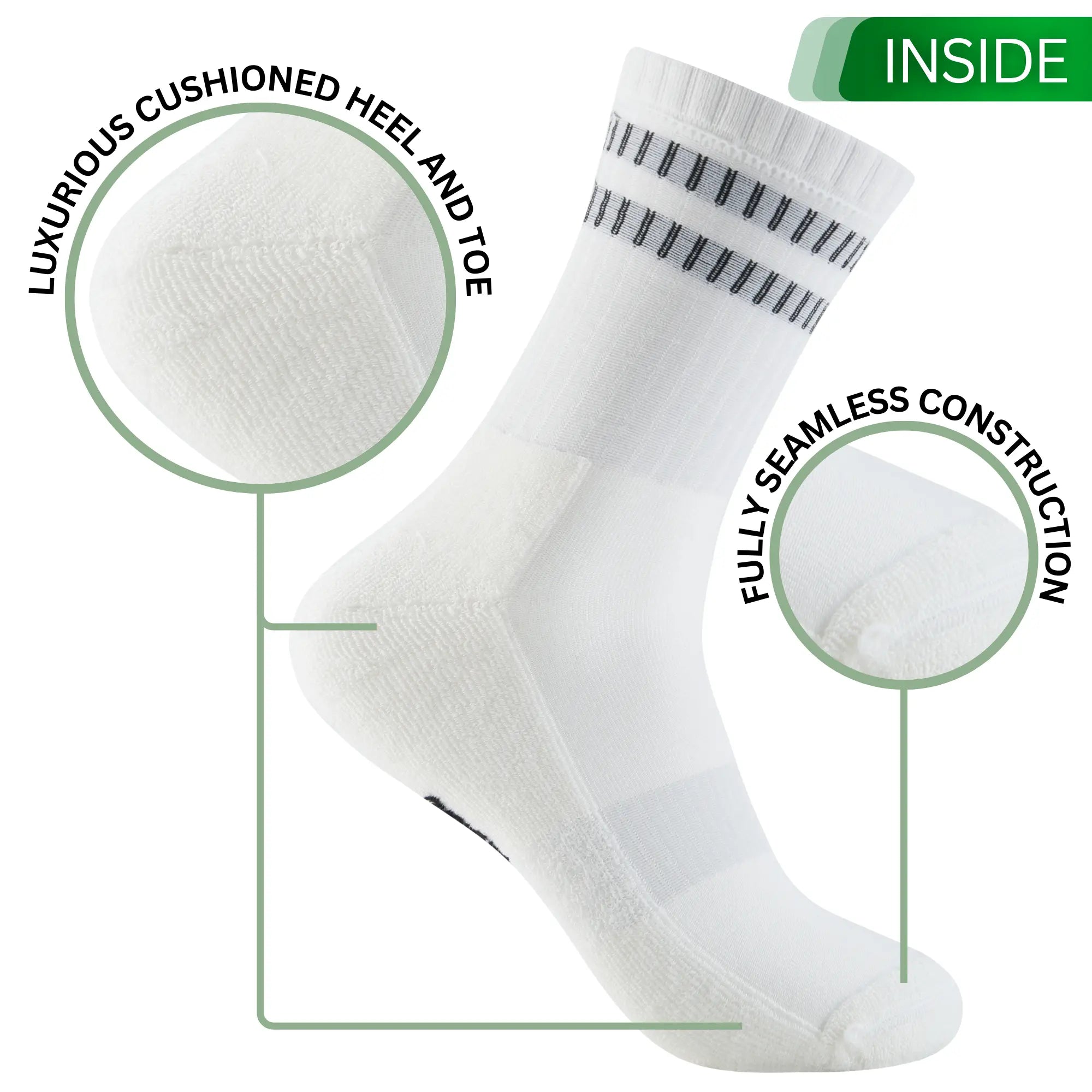 3 Pairs Premium Bamboo Crew Socks Panda Food