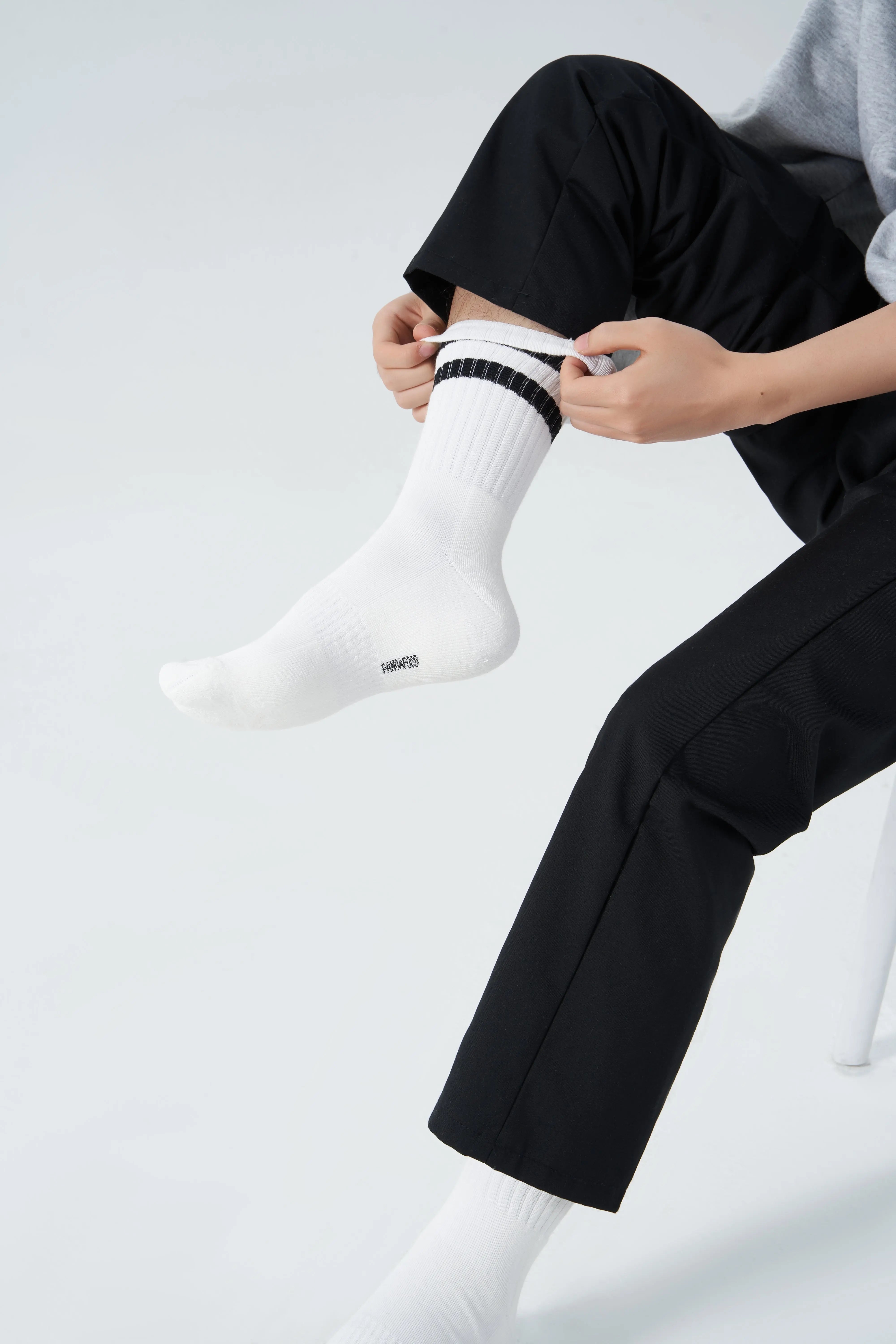3 Pairs Premium Bamboo Crew Socks Panda Food