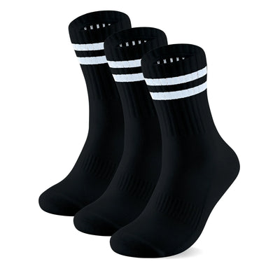 Bamboo Crew Socks, 3 pairs · Size 7-12 · Charcoal