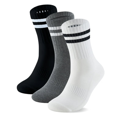 Bamboo Crew Socks, 3 pairs · Size 7-12 · Ivory/Slate/Charcoal