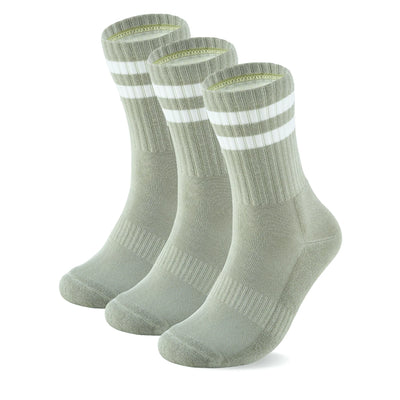 Bamboo Crew Socks, 3 pairs · Size 4-8 · Sage