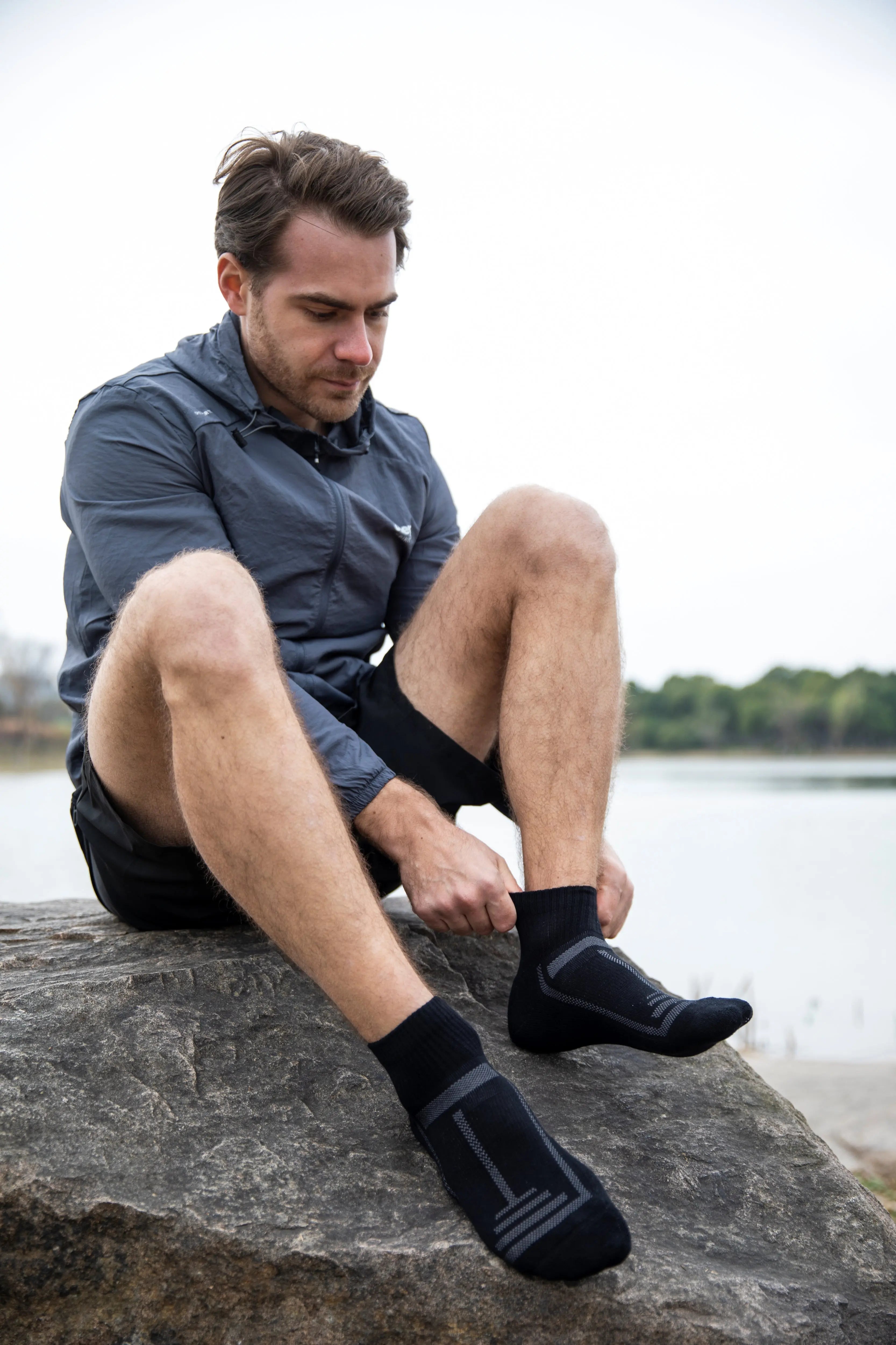 Bamboo Cushioned Quarter Socks - 3 Pairs - Black Panda Food