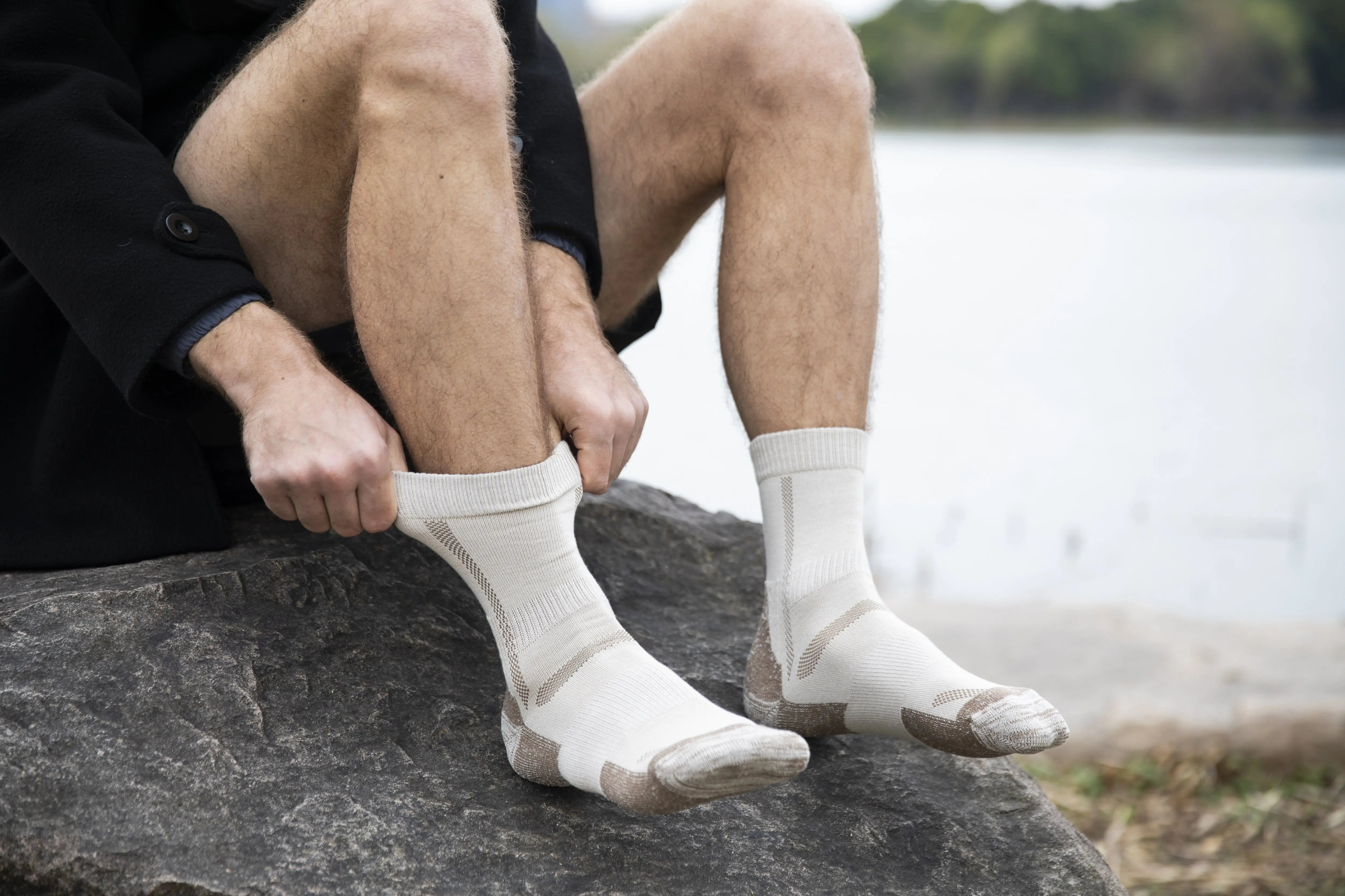 Bamboo Outdoor Walking Hiking Socks - 3 Pairs Panda Food