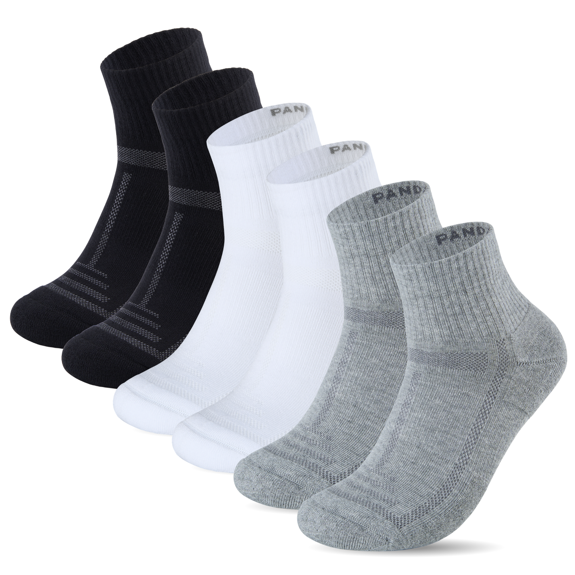 Bamboo Cushioned Quarter Socks Panda Food