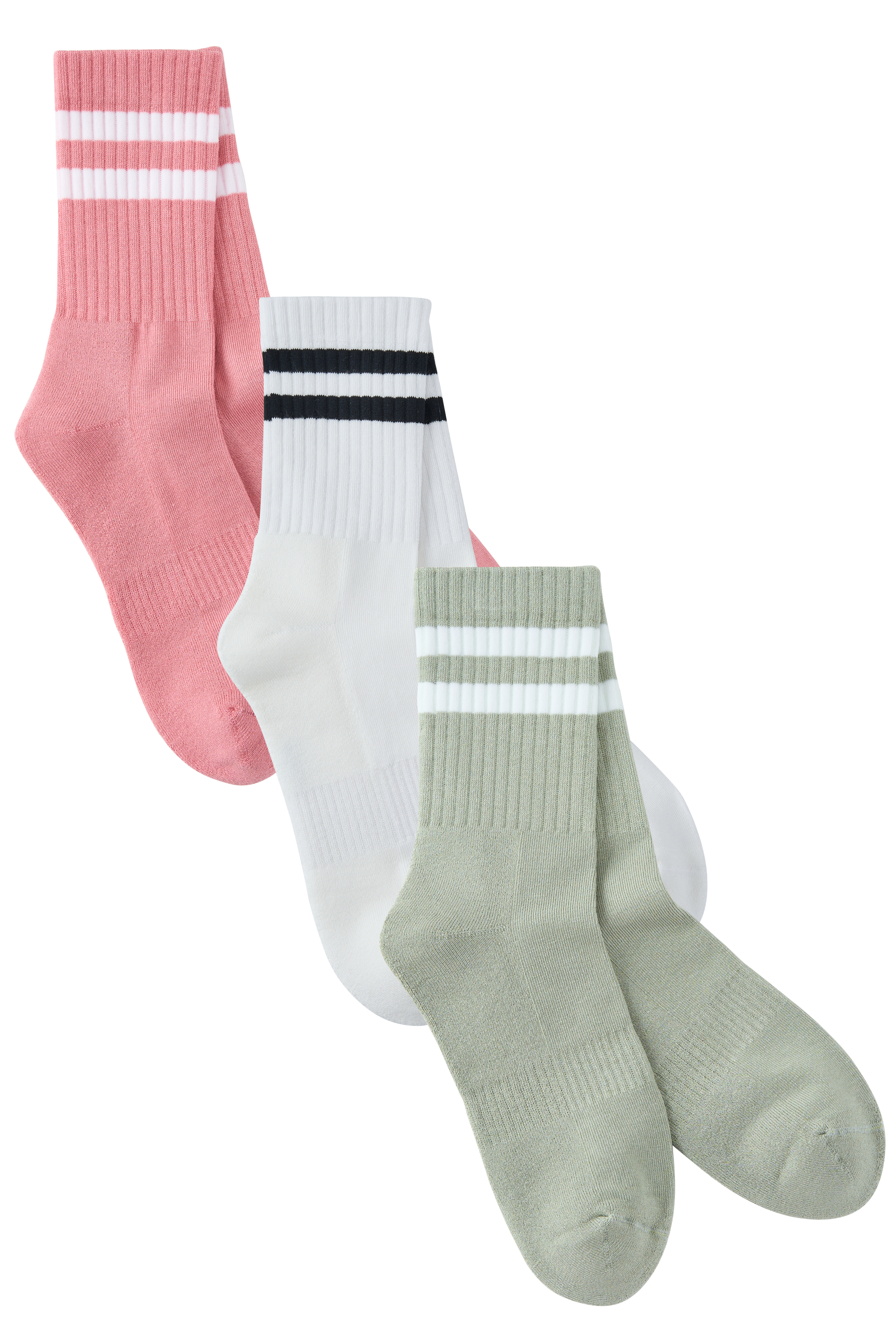 3 Pairs Premium Bamboo Crew Socks Panda Food
