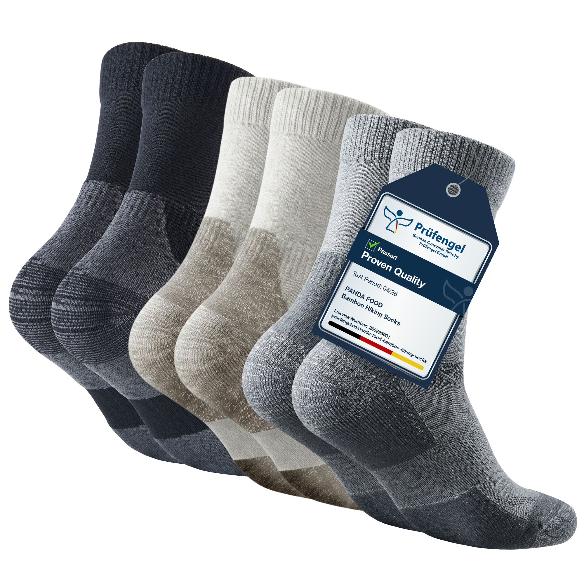 Bamboo Hiking Socks Panda Food