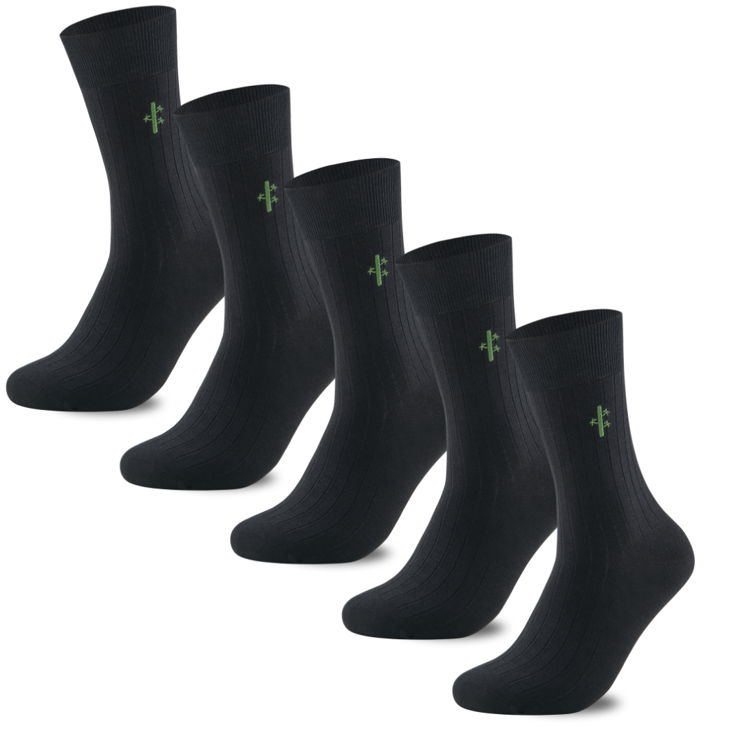 Premium Ribbed Bamboo Dress Socks - UK 7-12 Panda Food
