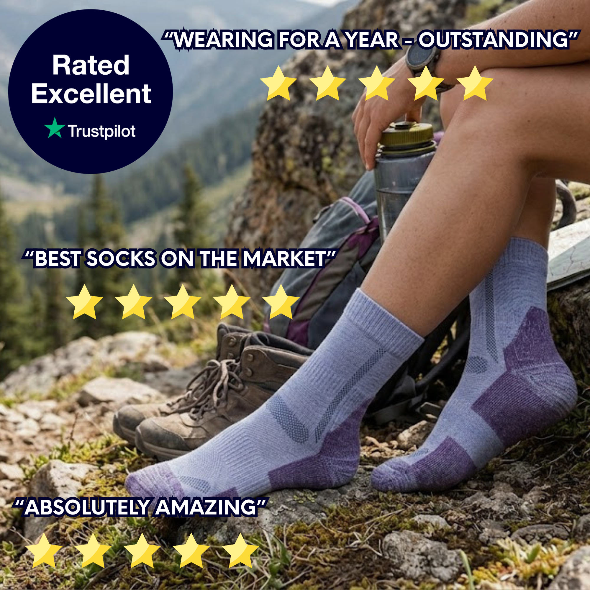Bamboo Hiking Socks Panda Food
