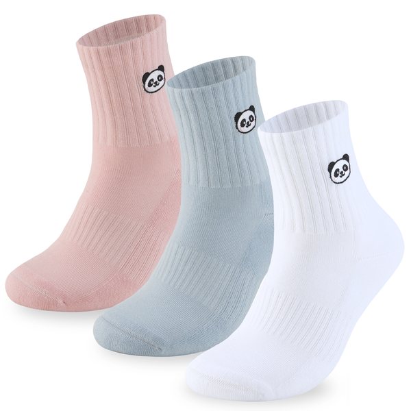 Bamboo Embroidered Animal Socks Panda Food