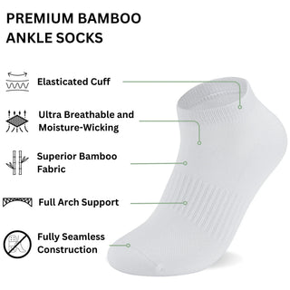 Bamboo Ankle Trainer Socks - 6 Pairs - Panda Food Bamboo Socks