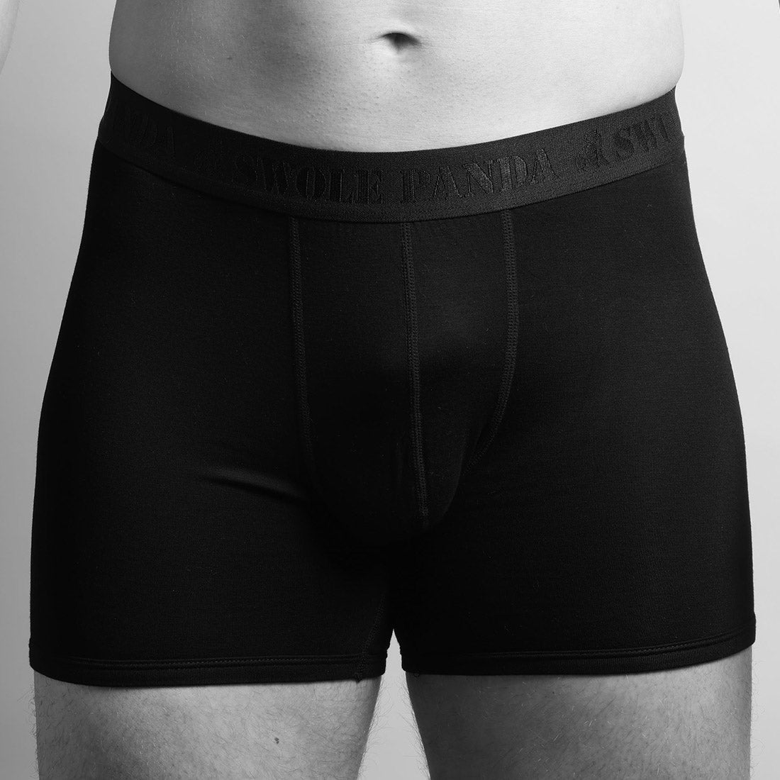 Bamboo Boxers - Black / Black Band - Panda Food Bamboo Socks