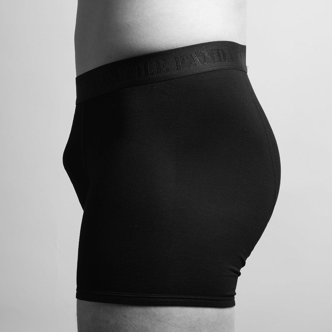 Bamboo Boxers - Black / Black Band - Panda Food Bamboo Socks