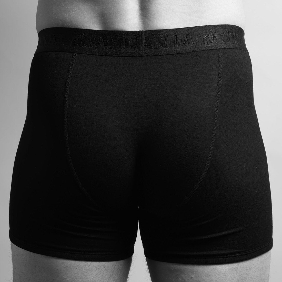 Bamboo Boxers - Black / Black Band - Panda Food Bamboo Socks