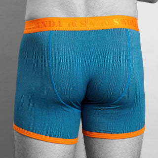 Bamboo Boxers - Blue Herringbone | Panda Food