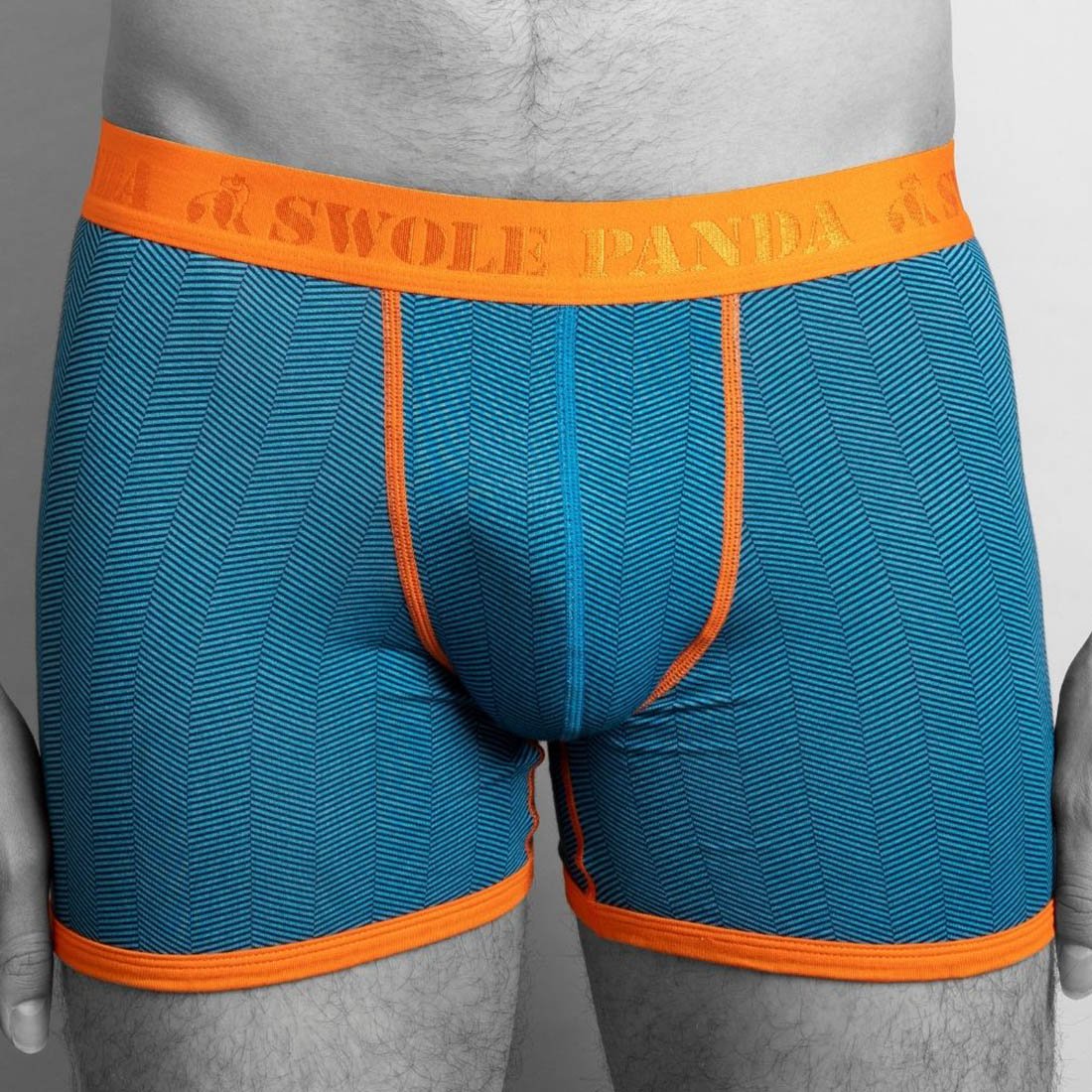 Bamboo Boxers - Blue Herringbone | Panda Food