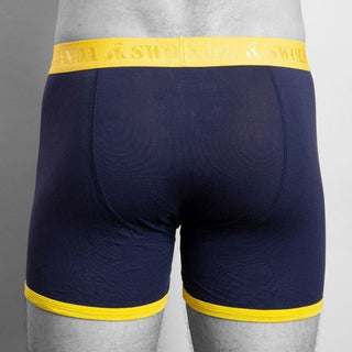 Bamboo Boxers - Navy / Yellow Band | Panda Food