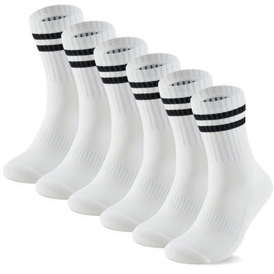 Bamboo Crew Socks, 6 pairs · Size 7-12 · Ivory