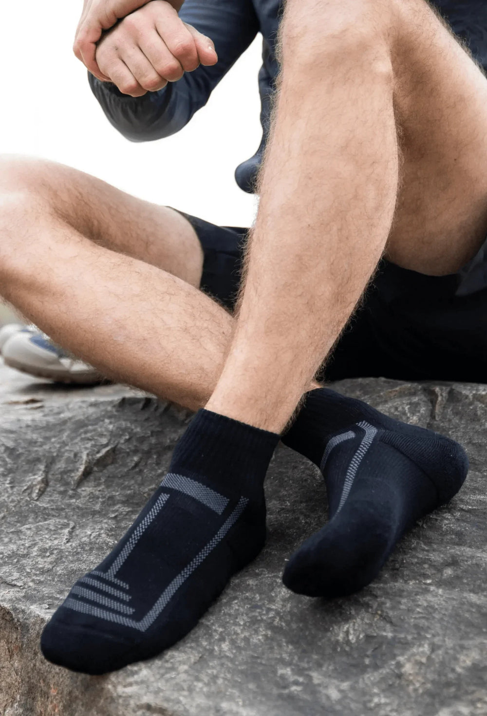 Bamboo Cushioned Quarter Socks - 3 Pairs - Black - Panda Food Bamboo Socks