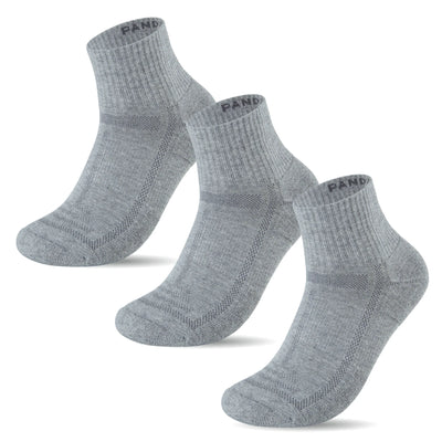 Bamboo Cushioned Quarter Socks, 3 pairs · Size 4-8 · Grey