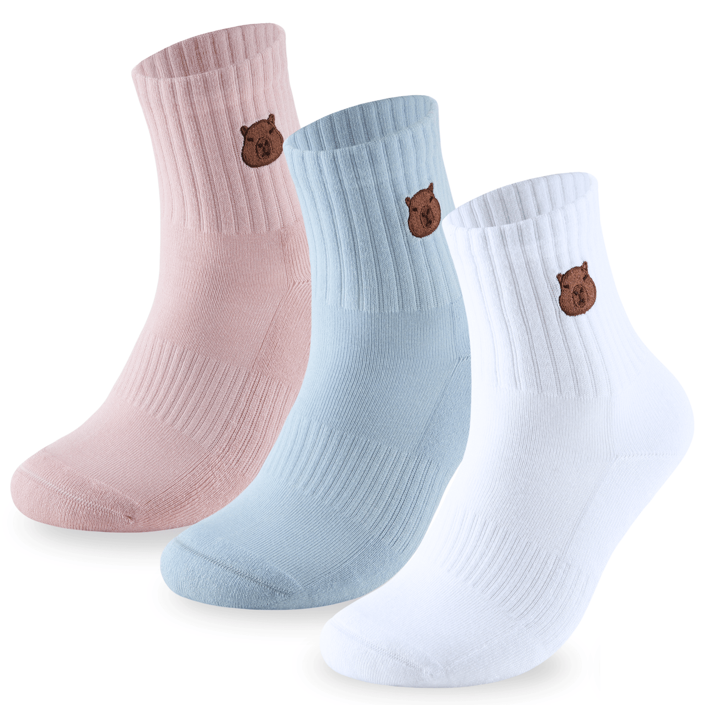 Bamboo Embroidered Animal Socks - Panda Food Bamboo Socks